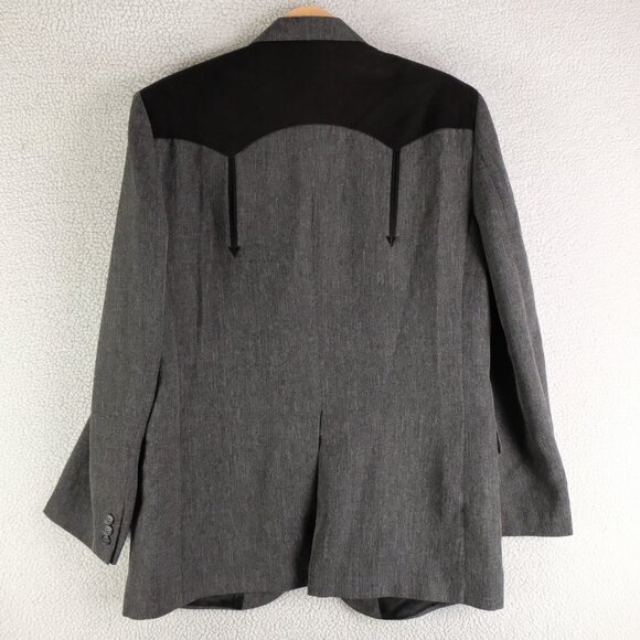 Circle S Blazer Mens 42R Gray Black Western Two Button Vented - Picture 5 of 14